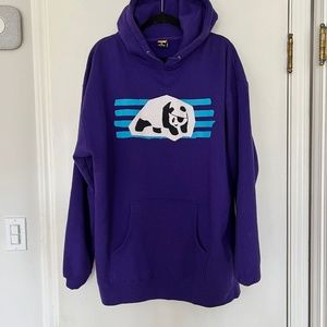 Vintage & Rare Cobalt Blue Oversized Graphic WWF collab Hoodie